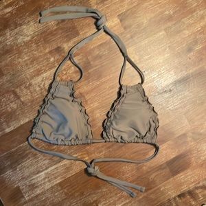 SHADE & SHORE Women’s Ruffle Triangle Bikini Top, chocolate brown | size M